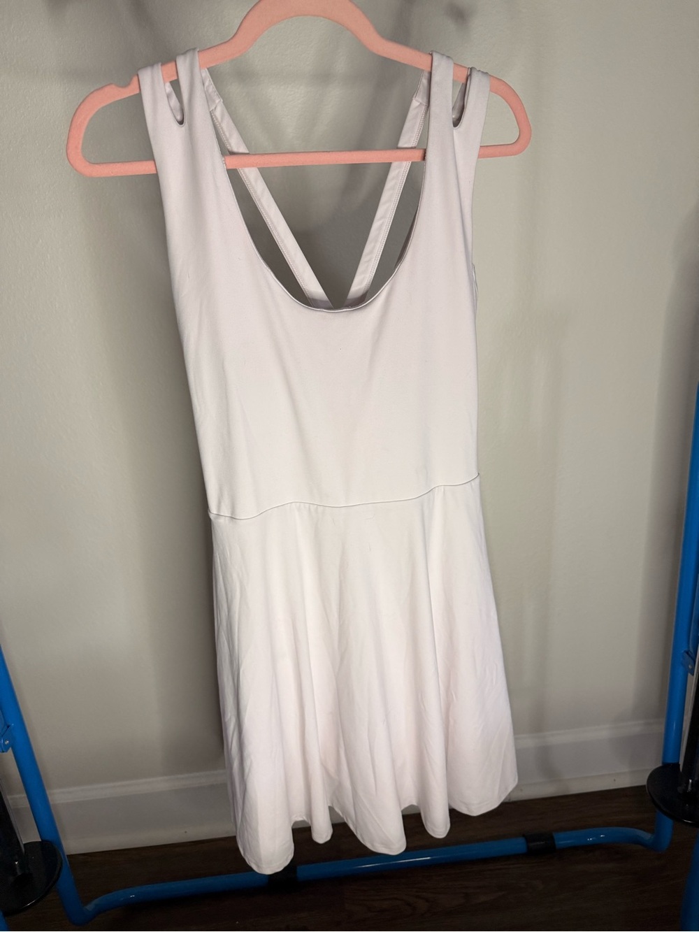 Fabletics White Scoop-Back Mini Dress